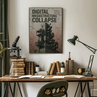 Digital Megastructure Collapse Futuristic Sci-Fi Poster