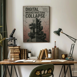Digital Megastructure Collapse Futuristic Sci-Fi Poster
