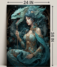 Enchantress And Dragon Poster