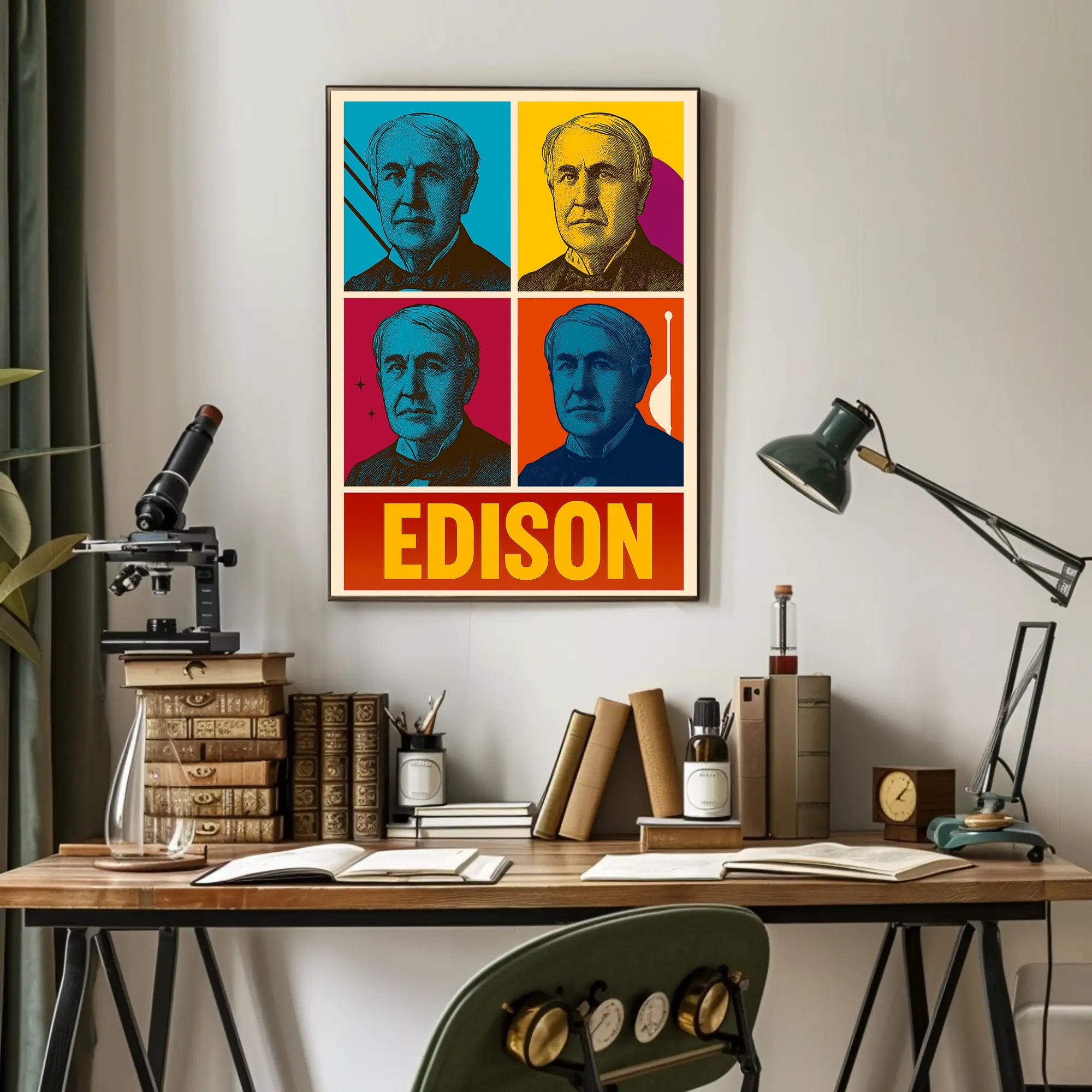 Edison Pop Art Portrait – Historical or Presidential Poster