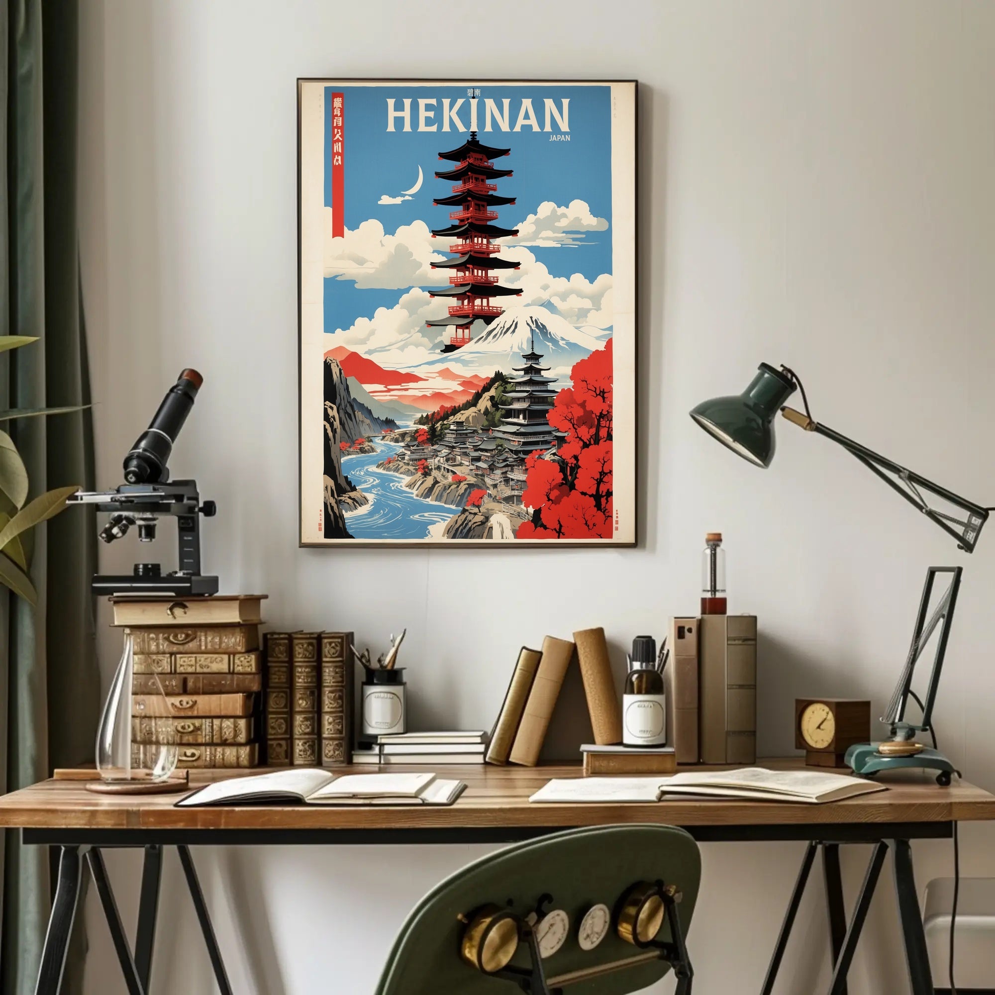 Hekinan's Tranquil Pagodas: Japanese Cultural Heritage Poster