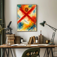 Abstract Watercolor With Crown And Cross Poster