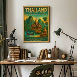 Thailand's Beauty in Vintage Travel Poster PosterGoat
