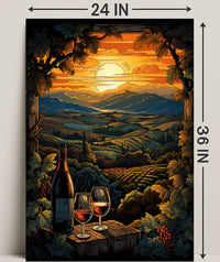 Sunset Vineyard Serenity Poster