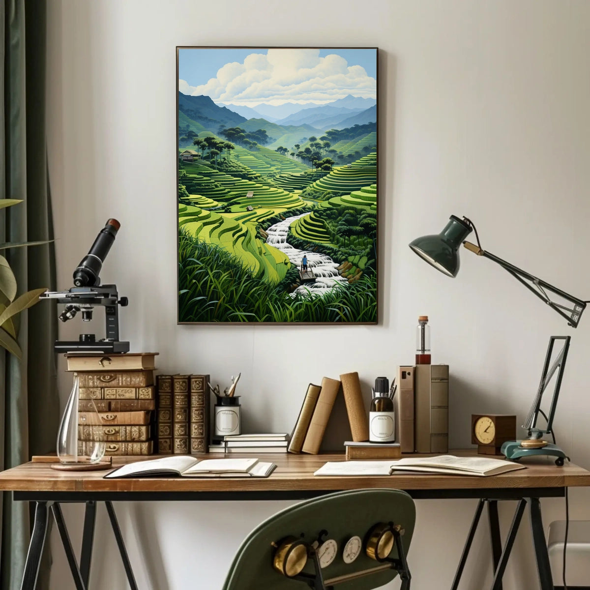 Serene Terraced Landscapes Poster
