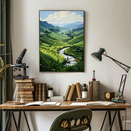 Serene Terraced Landscapes Poster
