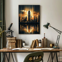 Empire State Building Skyline Art Deco Travel Poster