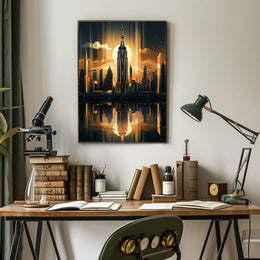 Empire State Building Skyline Art Deco Travel Poster