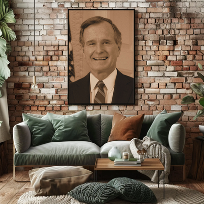 George Bush 41st President Sepia Photo