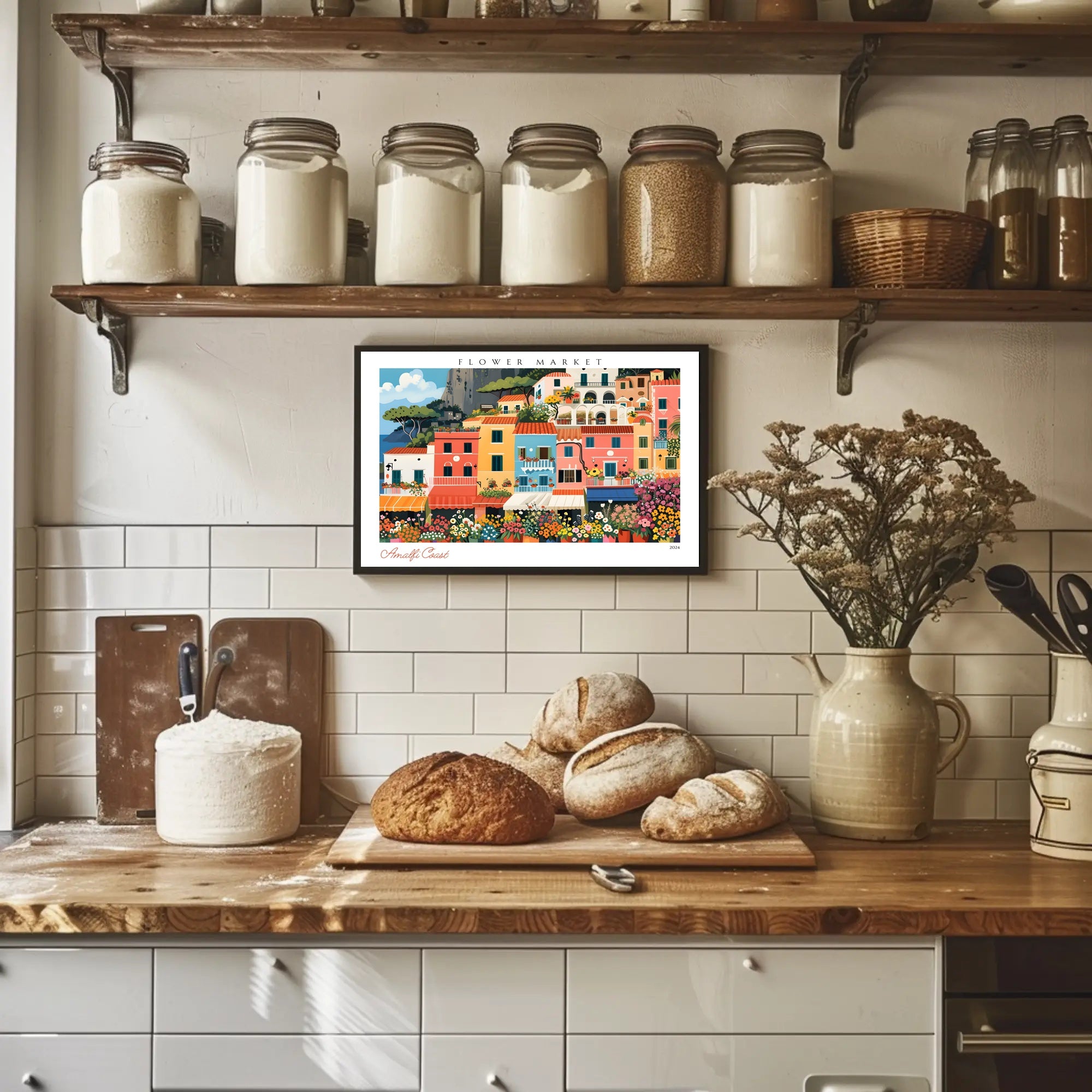 Amalfi Coast Flower Market Poster PosterGoat