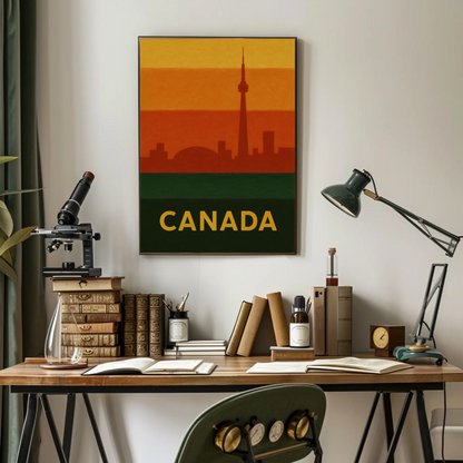 Toronto's Iconic Skyline Vintage Travel Poster