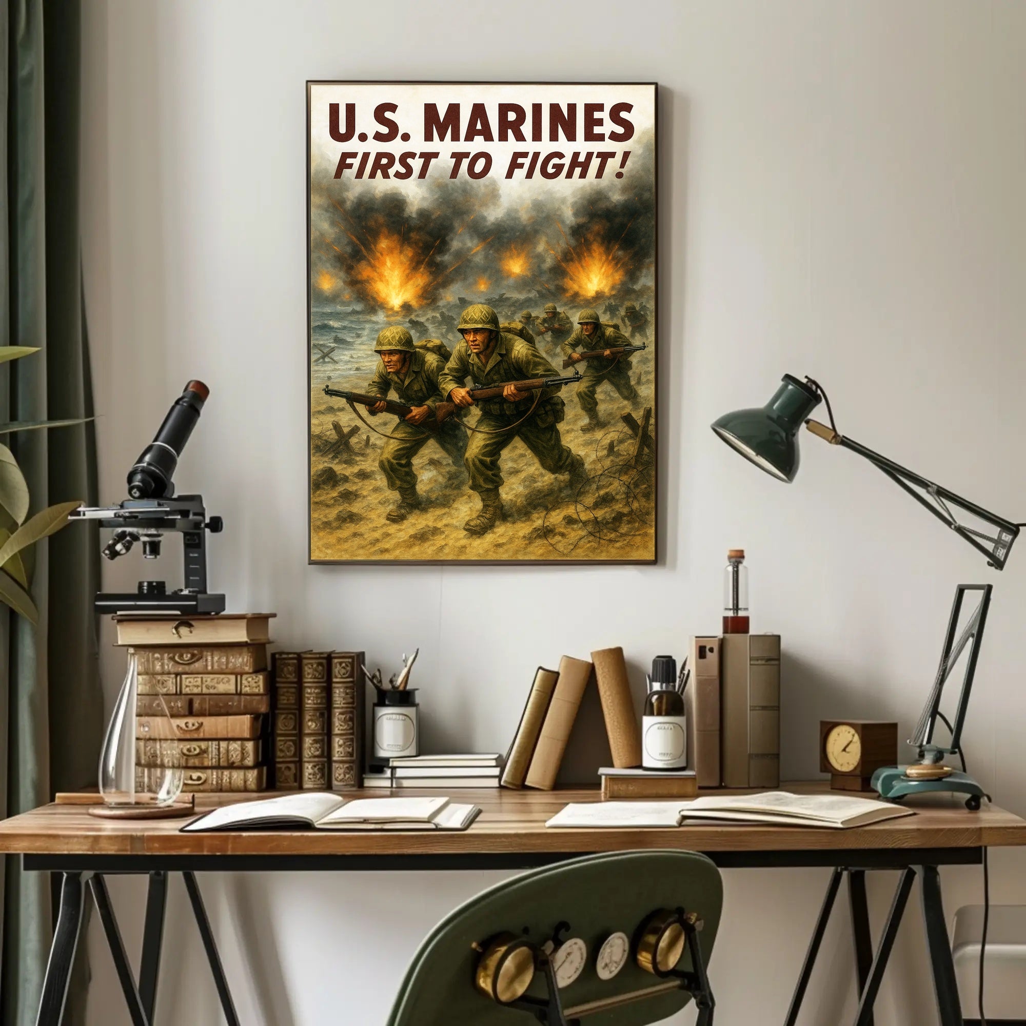 U.S. Marines First to Fight Poster PosterGoat