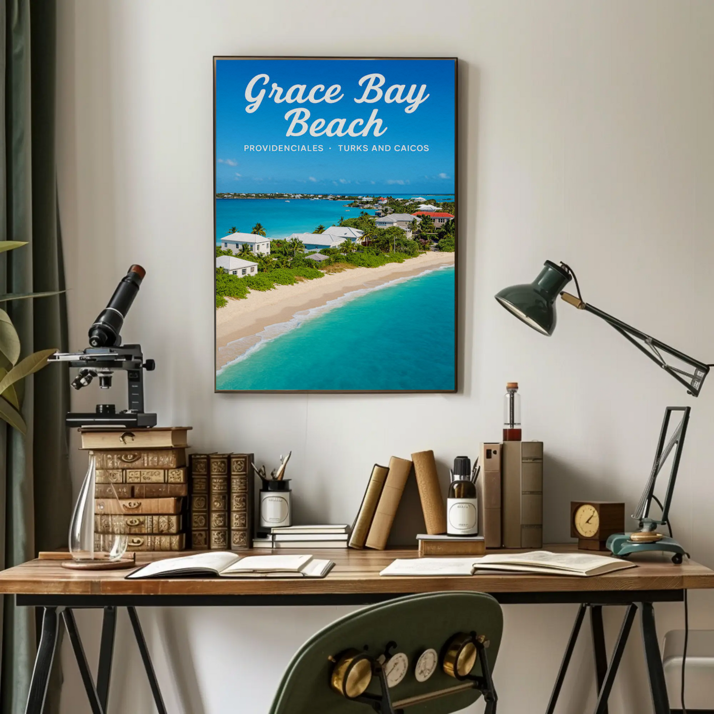 Grace Bay Beach Turks Caicos Coastal Beauty Travel Poster