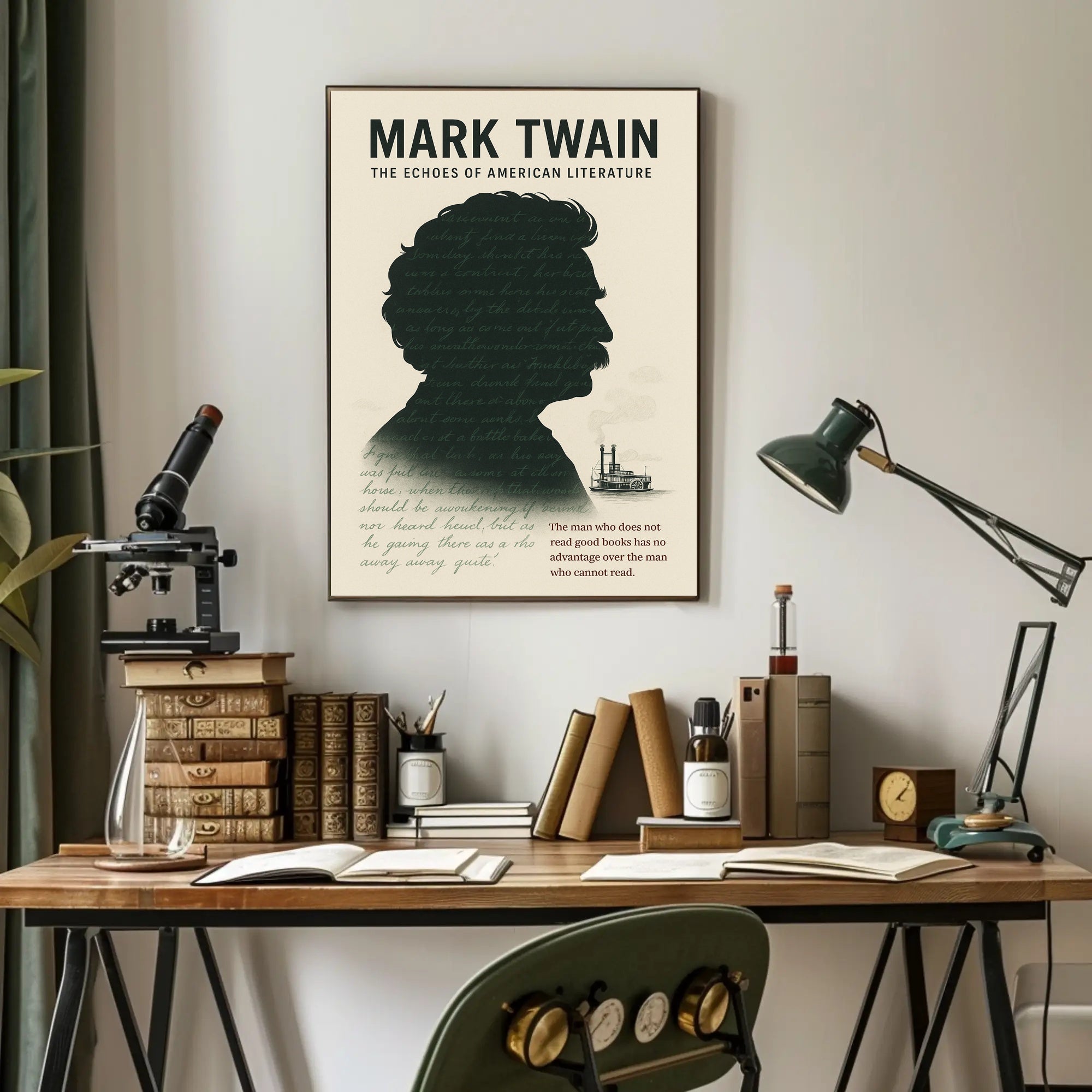Mark Twain Vintage Inspiration Motivational or Quote Poster PosterGoat