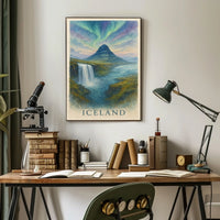 Enchanting Iceland Watercolor Poster