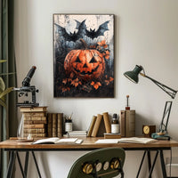 Spooky Pumpkin Scene Halloween Cultural or Heritage Poster