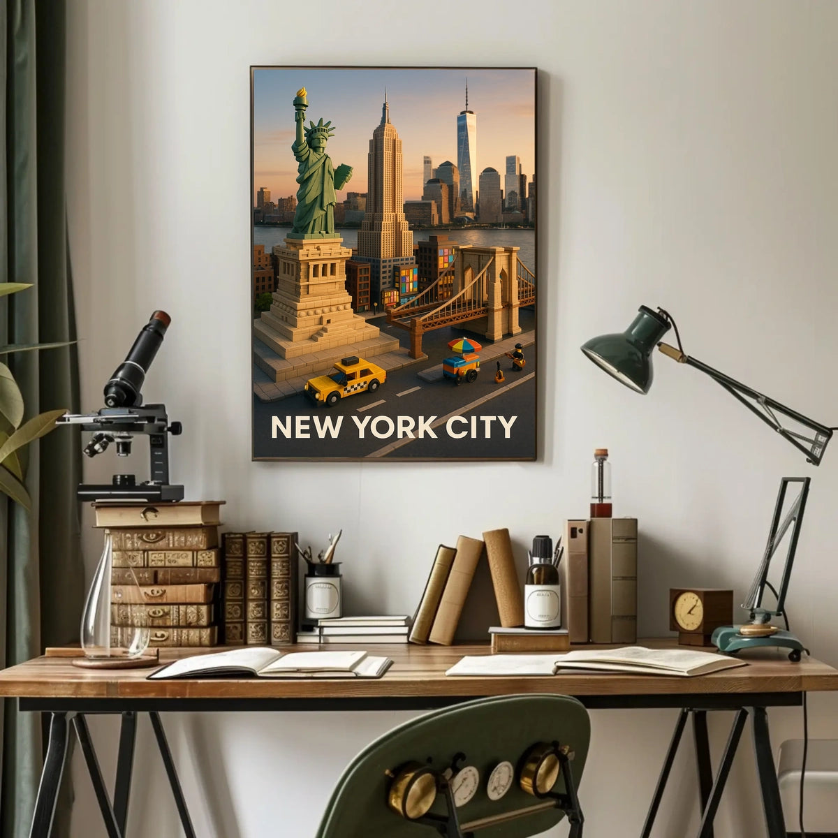 New York City Block Style Poster Abstract Wall Art
