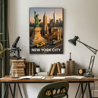 New York City Block Style Poster Abstract Wall Art