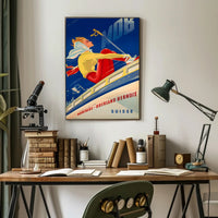 Swiss Adventure Vintage Travel Poster, Montreux Railway Scene PosterGoat