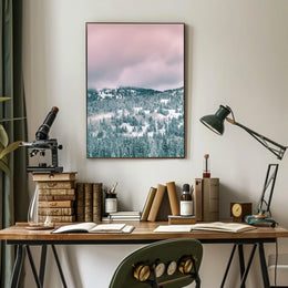 Winter Wonderland Landscape with Serene National Park Poster