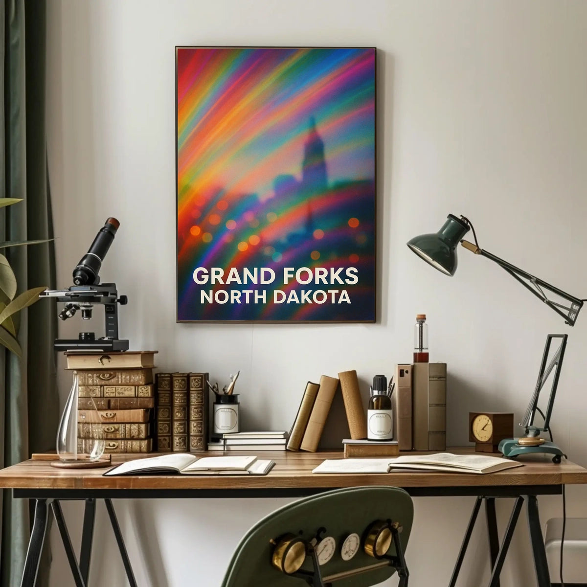 Grand Forks North Dakota Minimalist Travel Decor Poster
