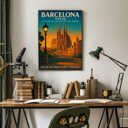 Barcelona Travel Poster Modern Art And Architecture