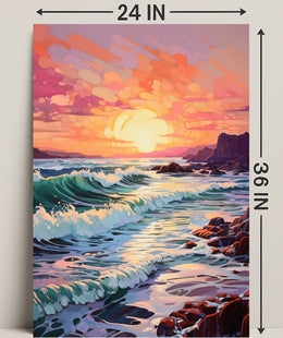 Vibrant Coastal Sunset Poster PosterGoat