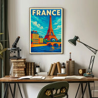 France Eiffel Tower Illustration Poster
