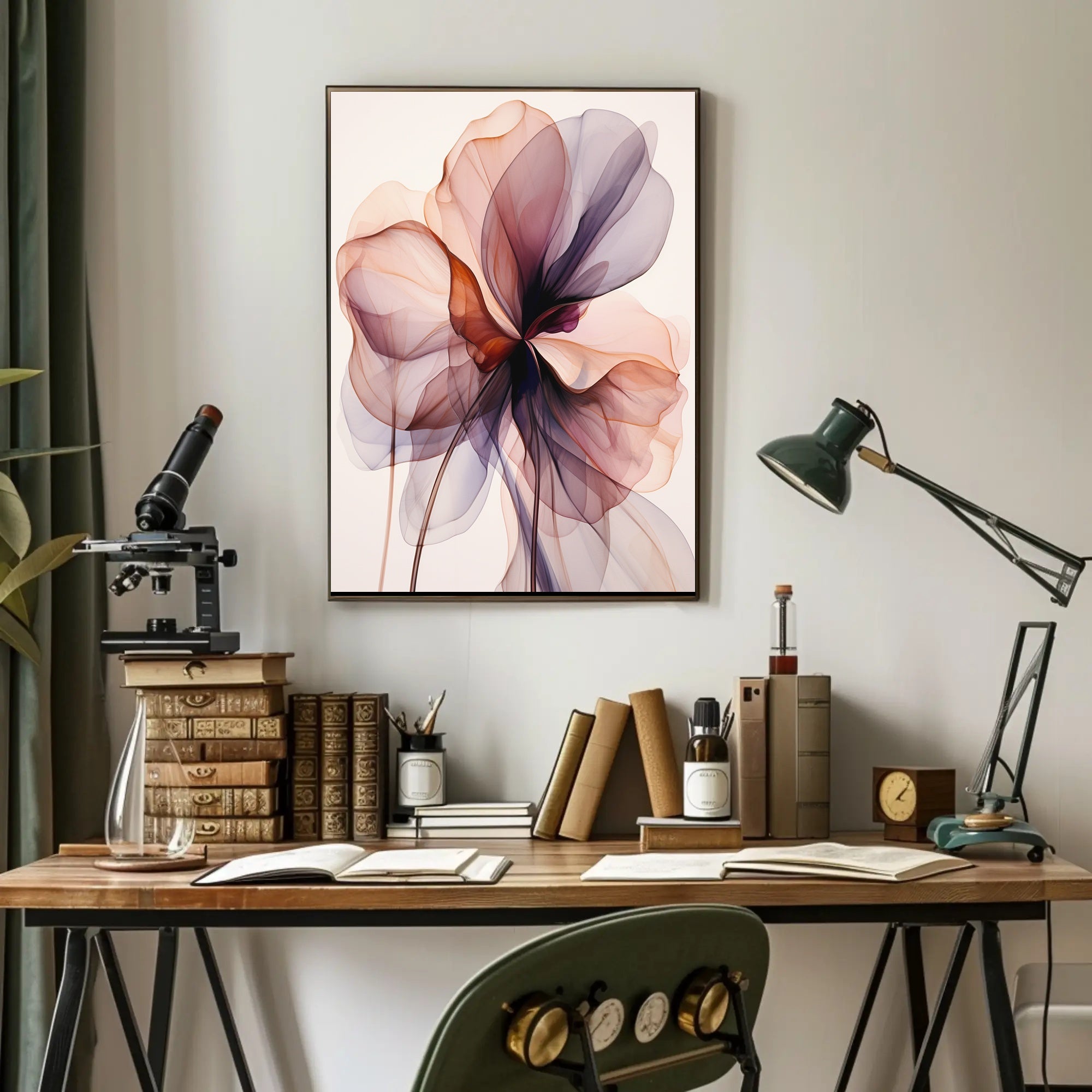 Stylized Floral Abstract Art Print - Abstract, Artistic, or Pop Culture Poster