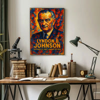 Lyndon B. Johnson 36th President of the United States Glitch Hop Art Poster