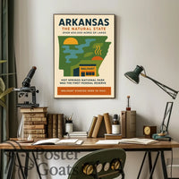 Arkansas Vintage Travel Poster: Nature and History Celebrated