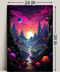 Cosmic Landscape Fantasy Poster PosterGoat