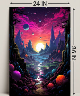 Cosmic Landscape Fantasy Poster PosterGoat