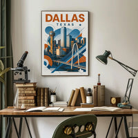 Dallas Skyline Modern Art Poster - Urban or Cityscape Poster PosterGoat