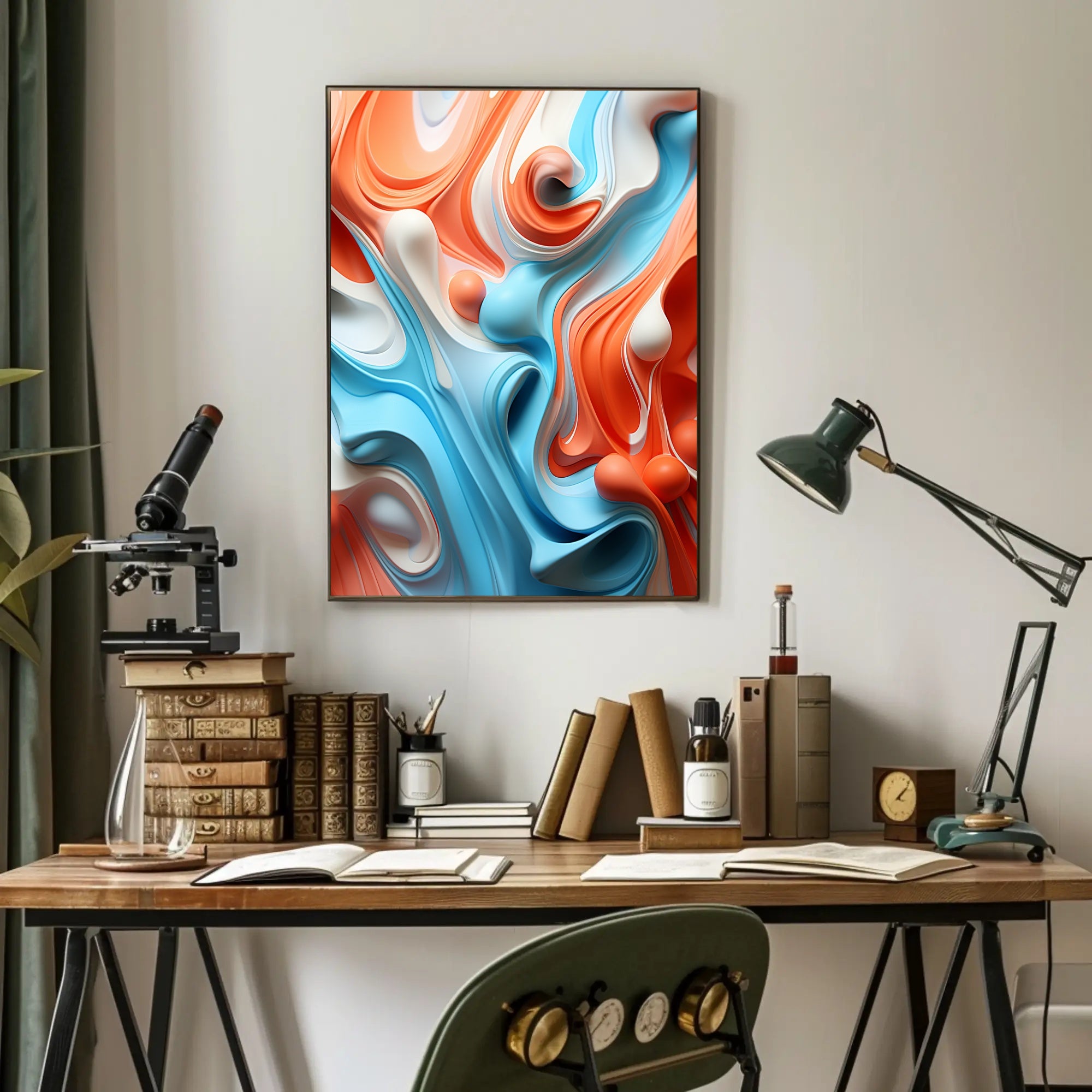 Abstract Waves Of Color Abstract Poster PosterGoat