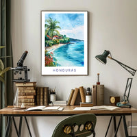 Serene Honduran Coastal Landscape Travel Poster PosterGoat