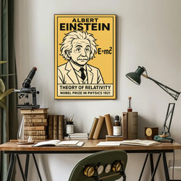 Albert Einstein Theory Relativity Cosmic Vision Timeless Educational Print Vintage Poster