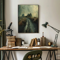 Solitary Stone House in Moody Photorealistic Artistic Poster PosterGoat