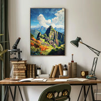 Machu Picchu Polygonal Art Adventure Cultural or Heritage Poster