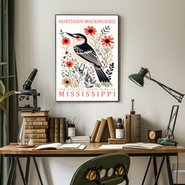 Northern Mockingbird Mississippi State Bird Poster