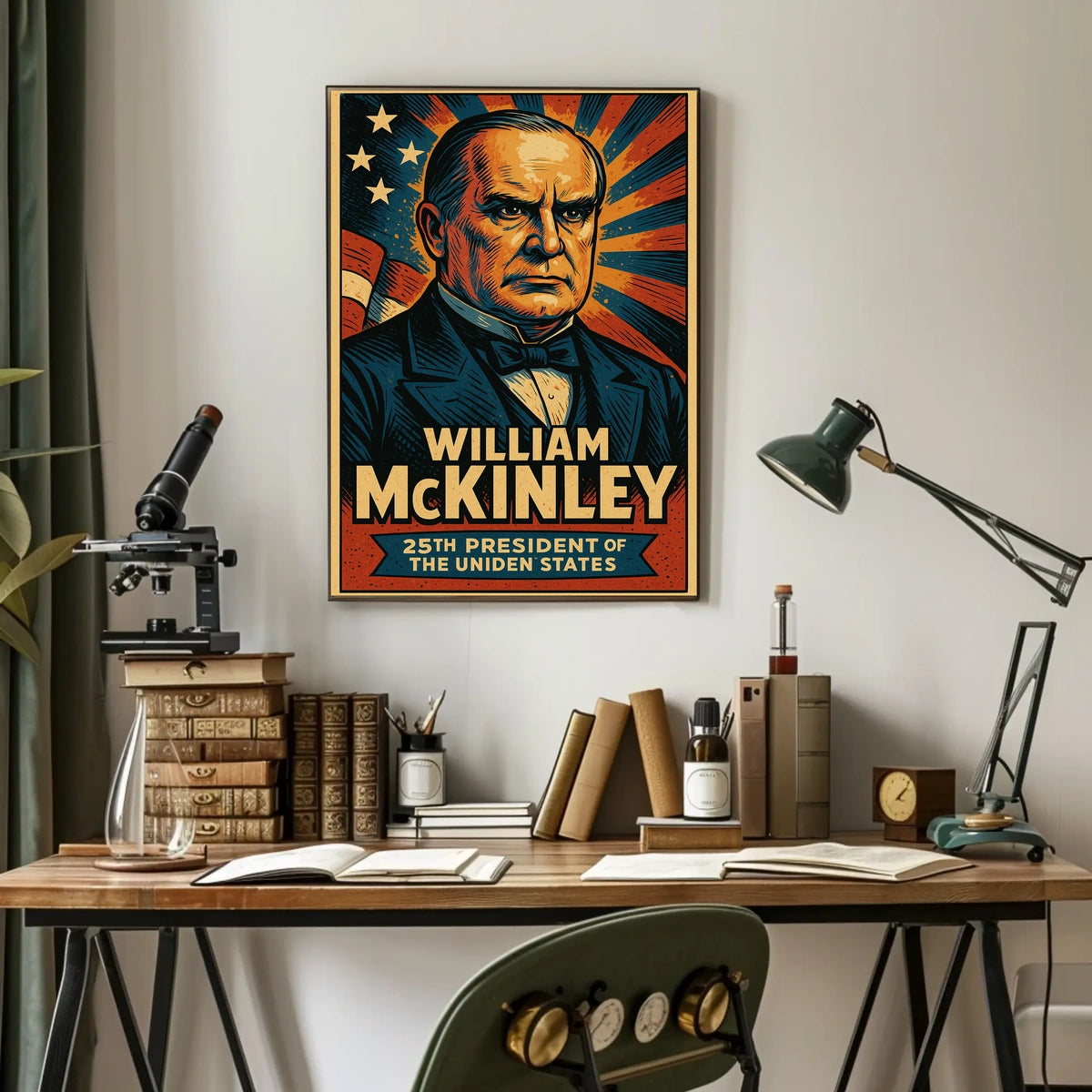 William McKinley 25th President Poster Vintage Wall Art