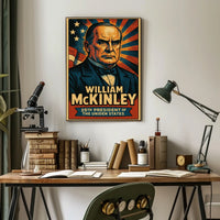 William McKinley 25th President Poster Vintage Wall Art