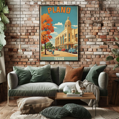 Plano Texas Vintage Travel Poster Artwork