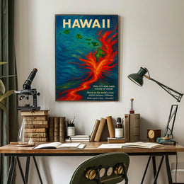 Hawaii Volcano Adventure: Vibrant Tropical Art Poster