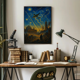 World War II Era Van Gogh Style WWII Poster