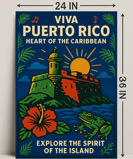 Viva Puerto Rico Heart of the Caribbean Poster PosterGoat
