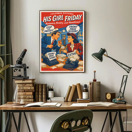 His Girl Friday A Classic Newsroom Comedy Poster PosterGoat