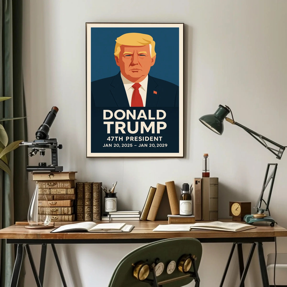 Donald Trump 47th President Iconic Scenic Portrait Vintage Inspired Wall Art Decor Lovers Poster