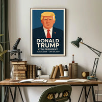 Donald Trump 47th President Iconic Scenic Portrait Vintage Inspired Wall Art Decor Lovers Poster