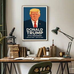 Donald Trump 47th President Iconic Scenic Portrait Vintage Inspired Wall Art Decor Lovers Poster